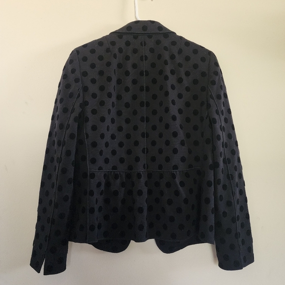 Akris Punto Black Velvet Polka Dot Blazer Jacket Size 10 - Picture 10 of 16